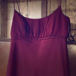 Fancy Red Burgundy Bridesmaids Dress Long